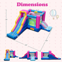 Inflatable Bounce House with Slides and Basketball Hoop (with 750W Blower)