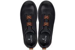 CALTO - J1931  - 2.6 Inches Taller (Black / Black Sole) - Slip-On Snoafers