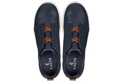 CALTO - J1934  - 2.6 Inches Taller (Navy) - Slip-On Snoafers