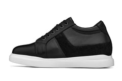 CALTO - K1530 - 3 Inches Taller (Black) - Lightweight Leather Sneakers