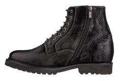 CALTO - K24401 - 3 Inches Taller (Nubuck Black) - Casual Zipper Boots