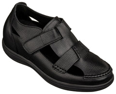 CALTO - K2661 - 3.2 Inches Taller (Black) - Casual Fisherman Sandal
