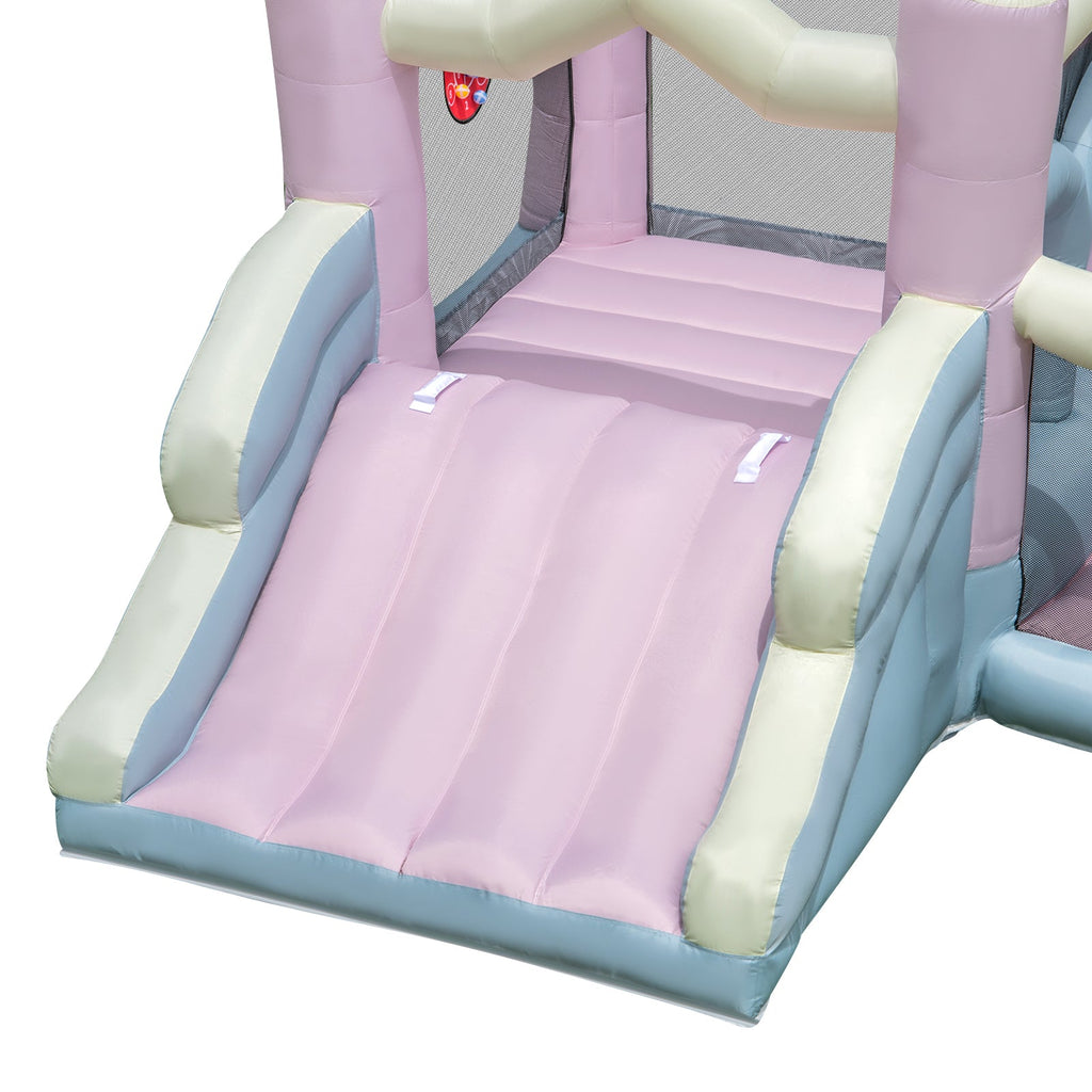 Kids Bounce House with Slide and 2 Boxing Columns for Party with 480W Blower