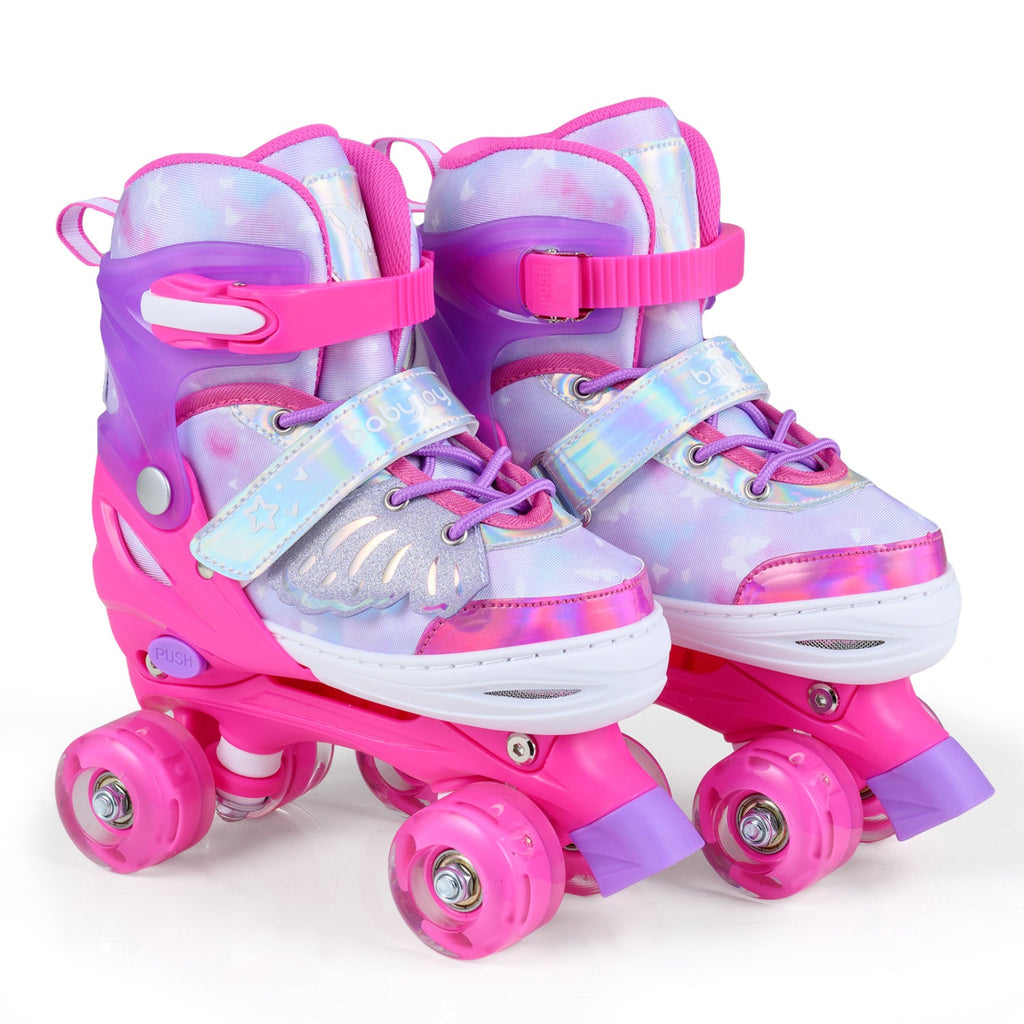 Kids Roller Skates for Toddlers Ages 7-9 with 4 Light up Wheels