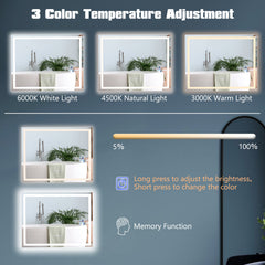 LED Bathroom Mirror Wall Mounted Rectangle Mirror with 3-Color Dimmable Lights