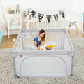 Large Safety Play Center Yard with 50 Balls for Baby Infant-Gray