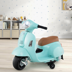 Kids Ride on Motorcycle Licensed Vespa with LED Headlight and Horn Sound-Green