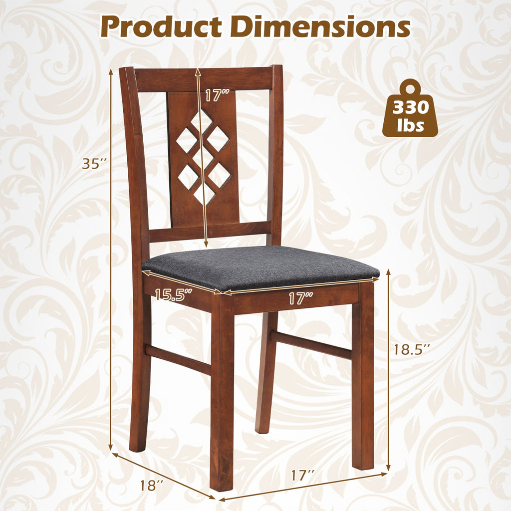 Upholstered Dining Chairs Set of 2 with Wood Frame