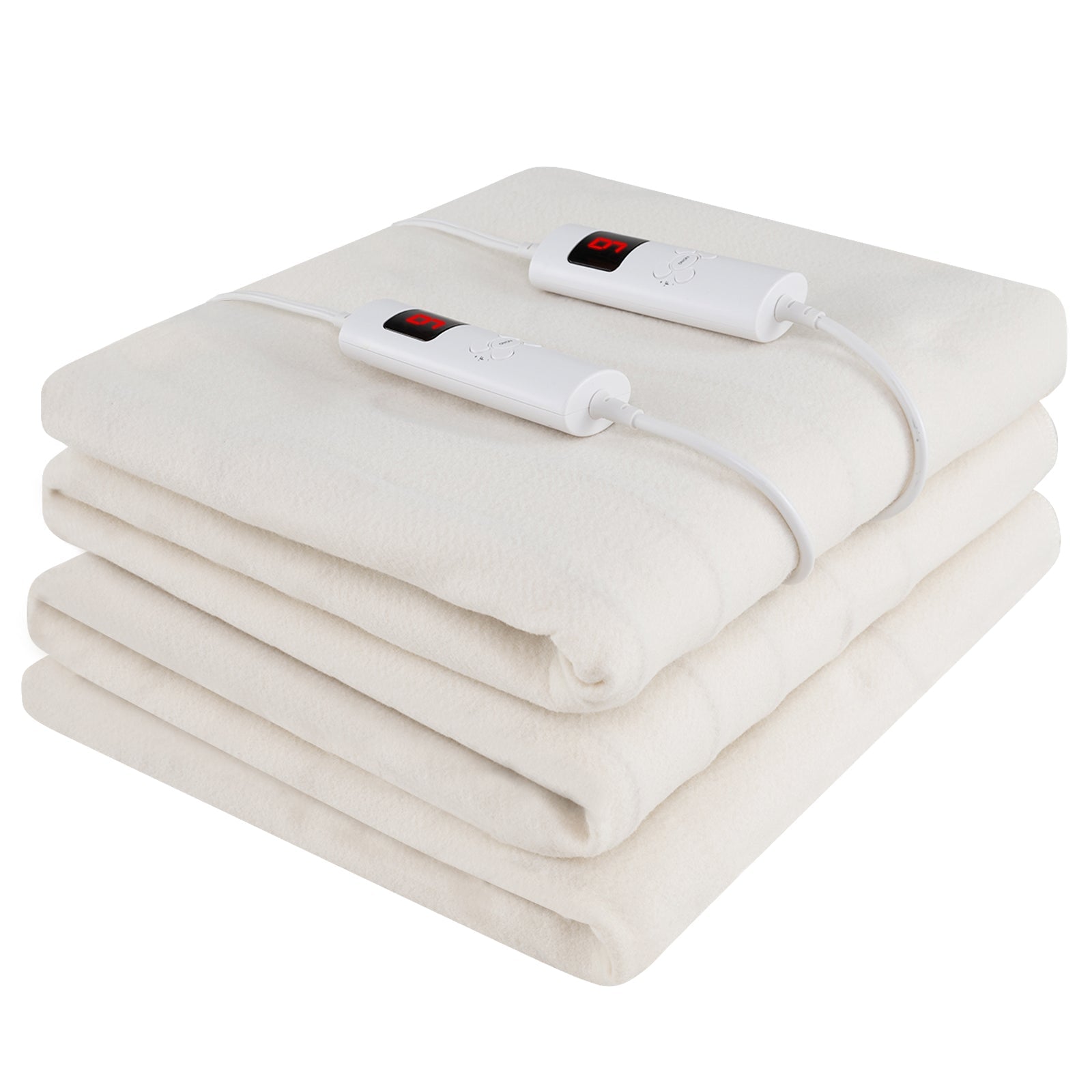 Electric Heated Mattress Pad with Dual Controllers & Auto-Off