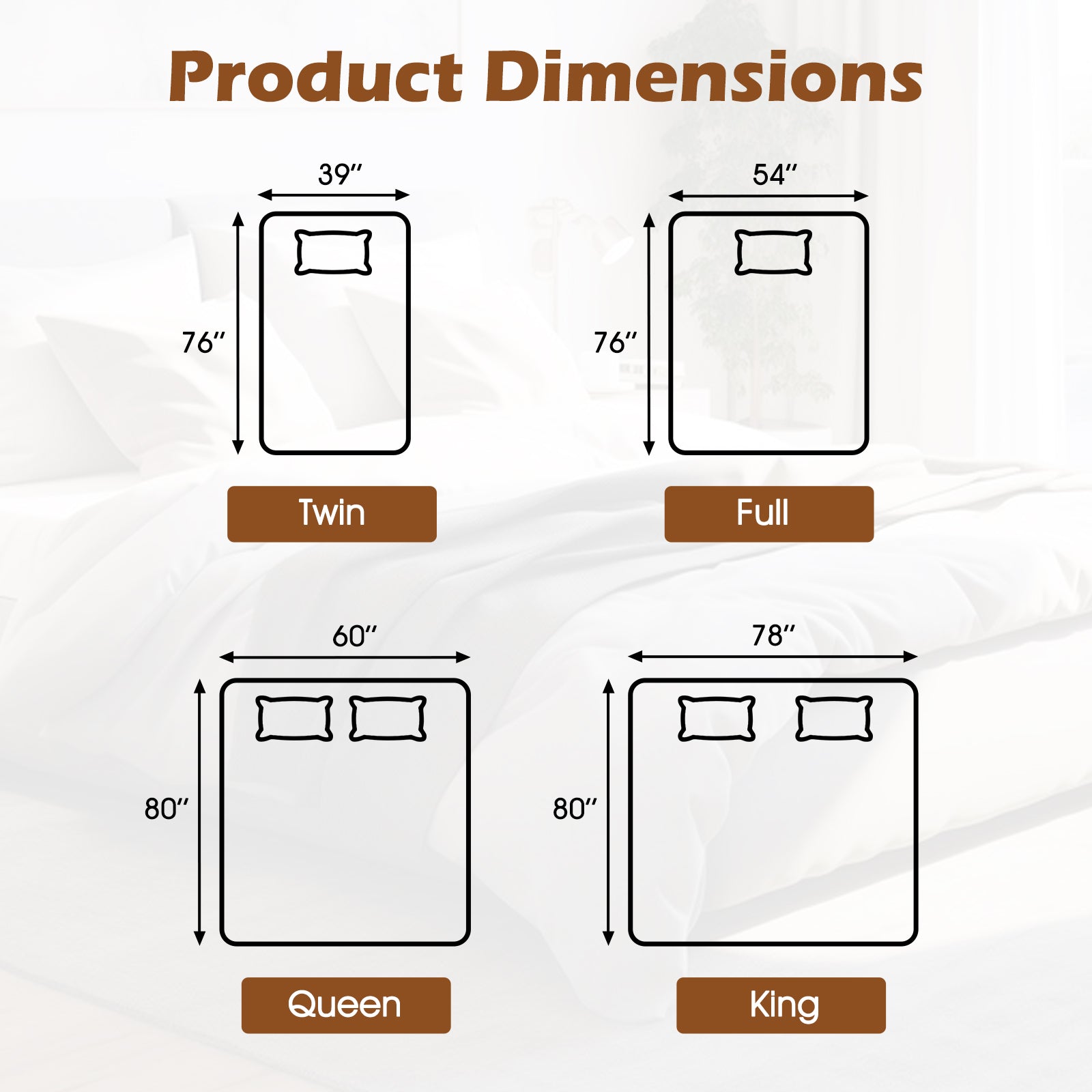 Electric Heated Mattress Pad with Dual Controllers & Auto-Off