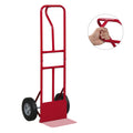 Metal Hand Truck Heavy-Duty 600 LBS Moving Dolly Cart with P-Handle and 10inch Rubber Wheels