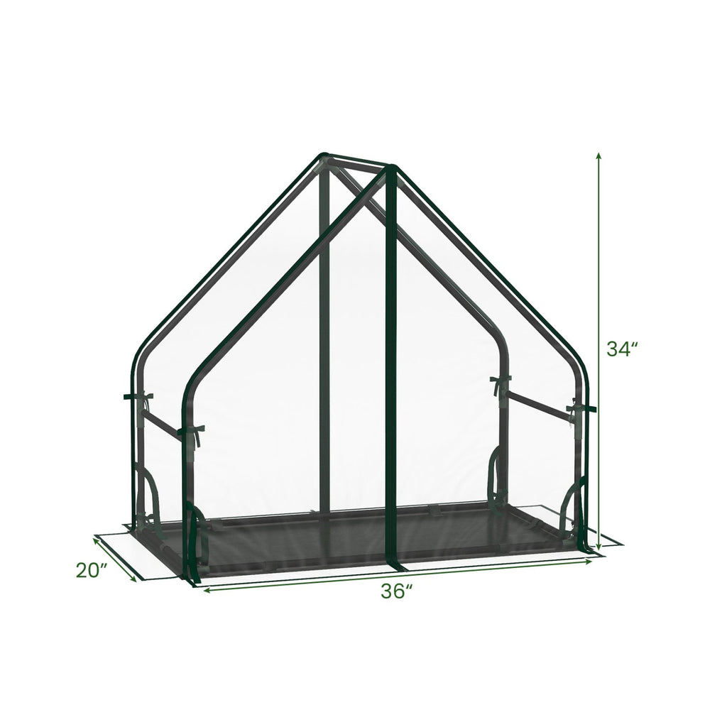Mini Green House Metal Frame with Waterproof Bottom Mat and Wind Ropes