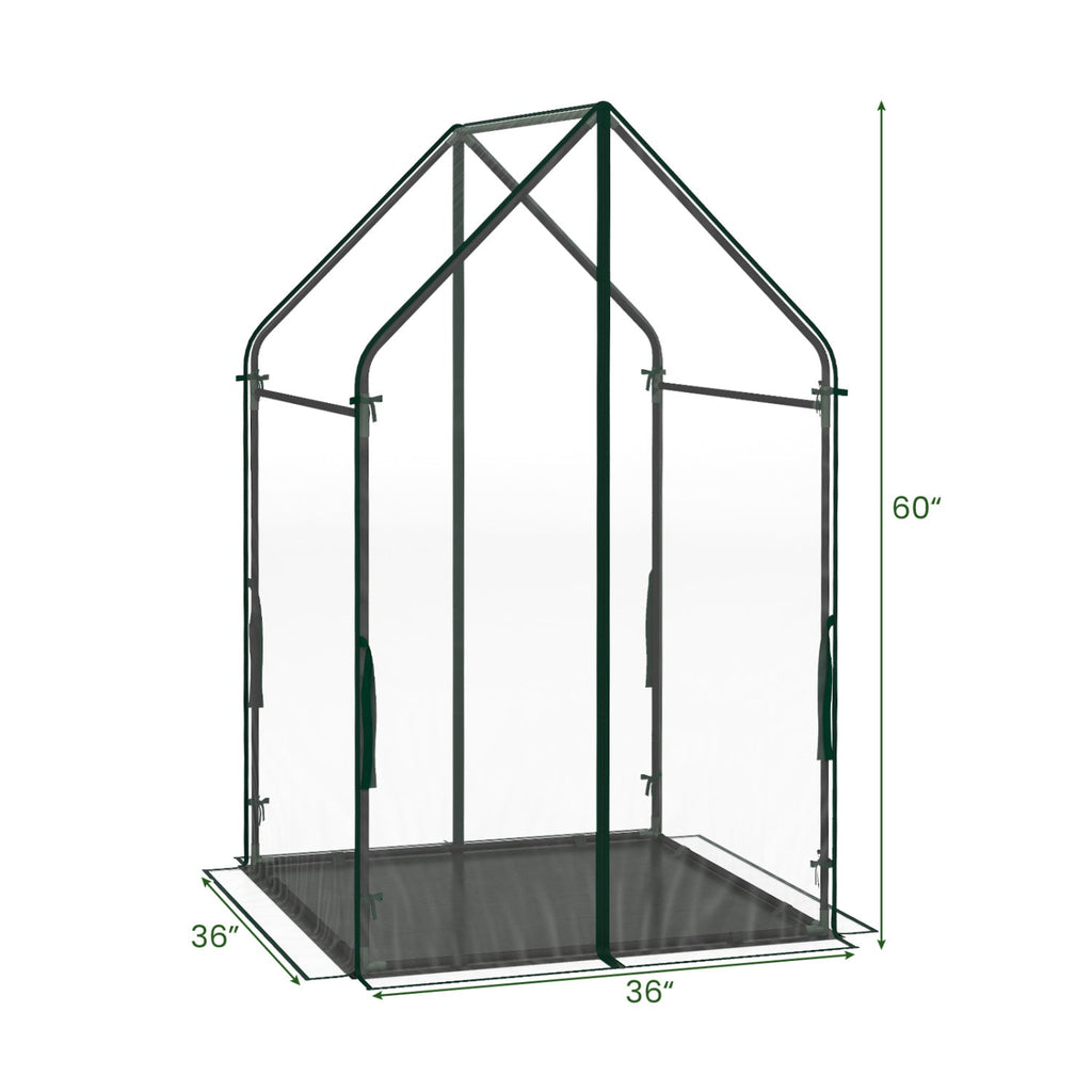 Mini Green House Metal Frame with Waterproof Bottom Mat and Wind Ropes