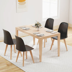 Modern Dining Chair Set of 2 with Solid Beech Wood Legs and Tilt Backrest