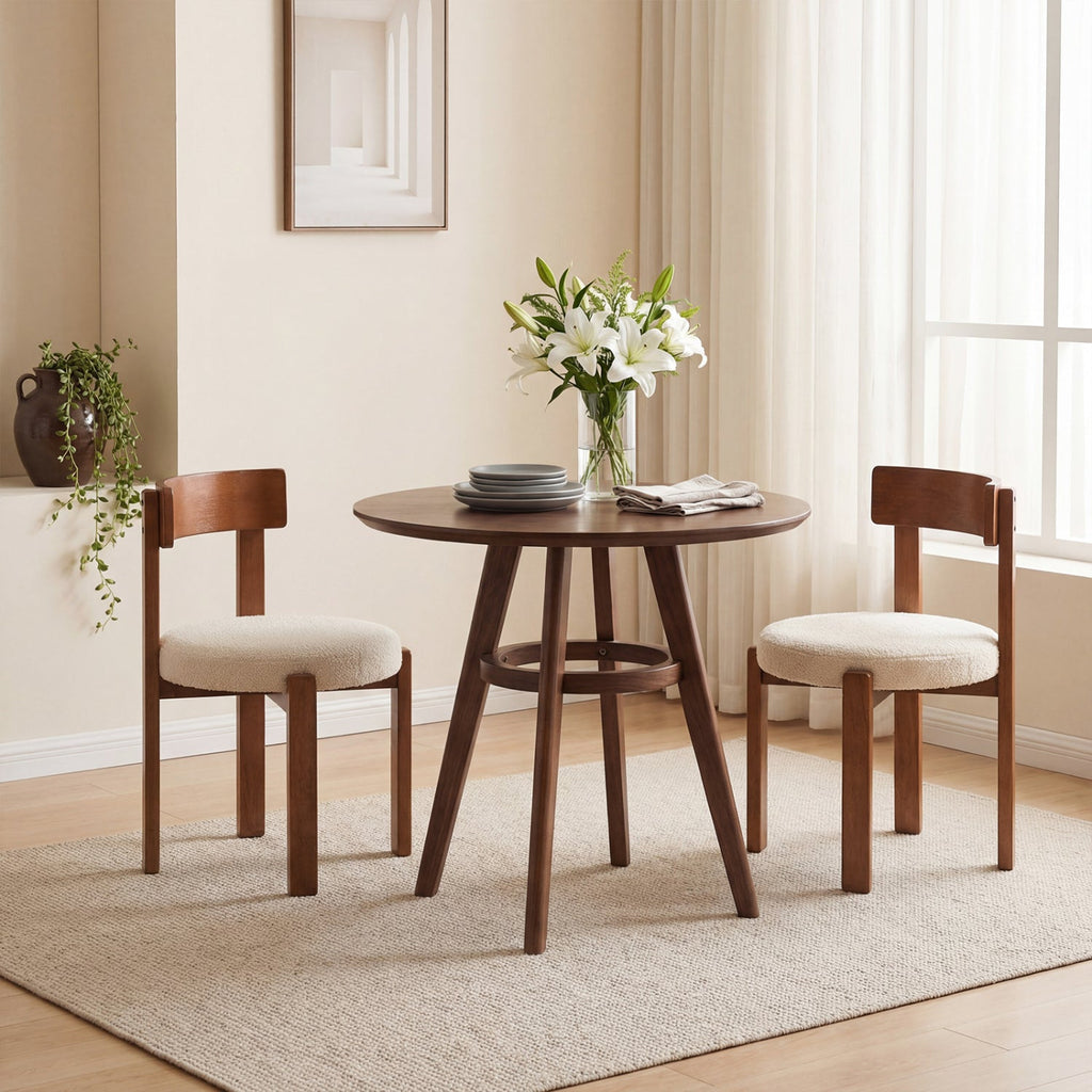 Modern Dining Chairs Set of 4 with Solid Rubber Wood Legs