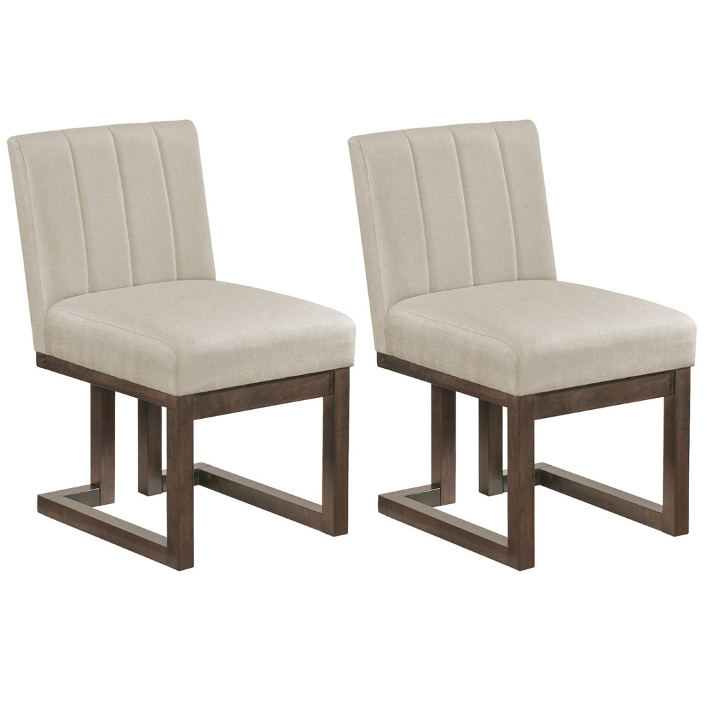 Modern Farmhouse Fabric Dining Chairs Set of 2 with 5.5" Thickened Padded Seat