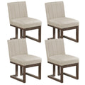 Modern Farmhouse Fabric Dining Chairs Set of 4 with 5.5" Thickened Padded Seat