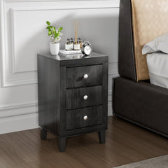 Modern Nightstand with 3 Drawers for Bedroom Living Room