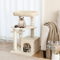 Cat Tree with Perch and Hanging Ball for Indoor Activity Play and Rest