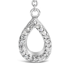 Sterling Silver Created Blue Sapphire and Diamond Accent Y Necklace