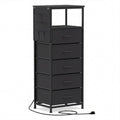 Nightstand with Integrated Charging Station 39 Inches Modern Bedside Table