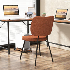 Set of 2 Modern Armless Dining Chairs with Linen Fabric