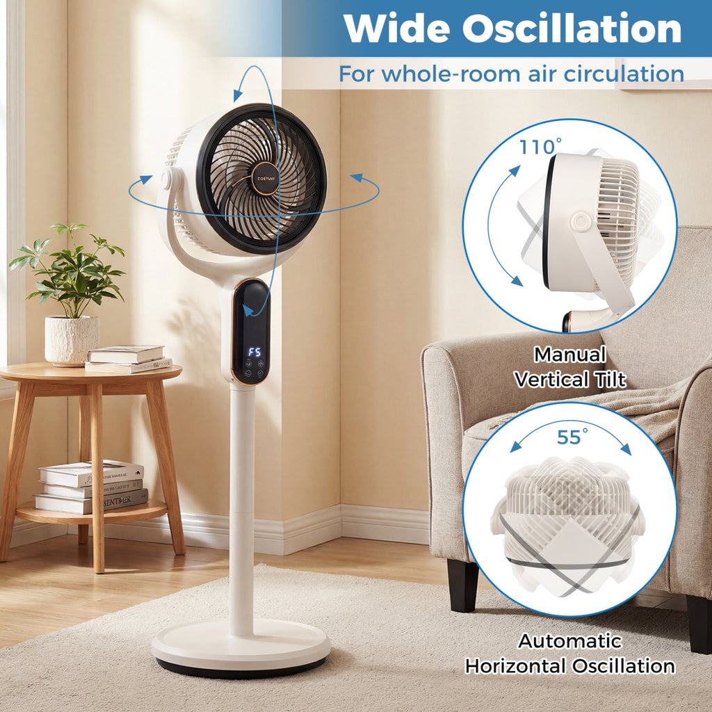 Oscillating Pedestal Fan with Remote and 8 Speeds