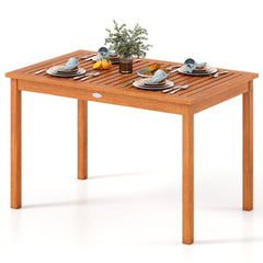 Outdoor Dining Table for 4-6 People 48 Inches Wood Rectangular Patio Table