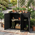 Outdoor Storage Cabinet with 3 Doors and Adjustable Shelves