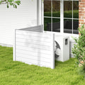 Outdoor PVC Air Conditioner Fence with 20 Inch Long Stakes-White