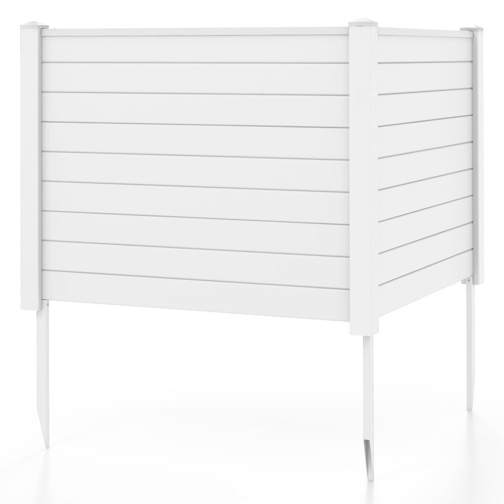 Outdoor PVC Air Conditioner Fence with 20 Inch Long Stakes-White