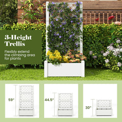Outdoor Planter Box Self-Watering Raised Garden Bed Trellis with Water Level Indicator