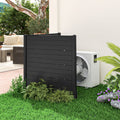 Outdoor Privacy Fence Screen with 5 Ground Stakes for Garden Yard Patio-Black