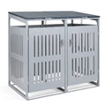 Outdoor Trash Can Storage Shed for 2 Bins with Gas Struts