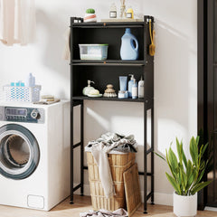 Over-the-toilet Cabinet Bathroom Organizer with 2 Flip-up Cabinets