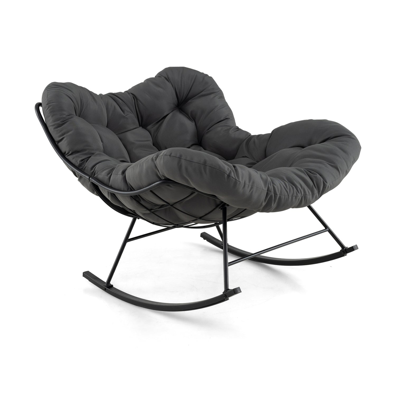 Oversized Egg Papasan Chair with Padded Cushion for Porch