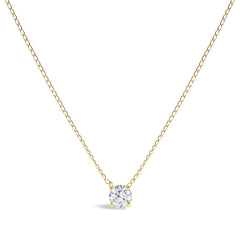 14K White Gold Floating 1/2 Cttw Lab Grown Diamond Solitaire Pendant Necklace - 18" Inches