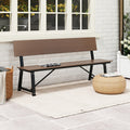 72-Inch Outdoor Bench with HDPE Seat & Back, 1100 lbs Capacity