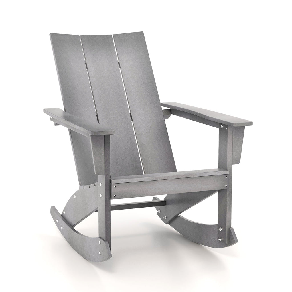 Adirondack Rocking Chair with Curved Back - Gray