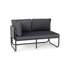 Patio Loveseat Sofa Couch with Removable Pillows and Seat Cushion-Gray