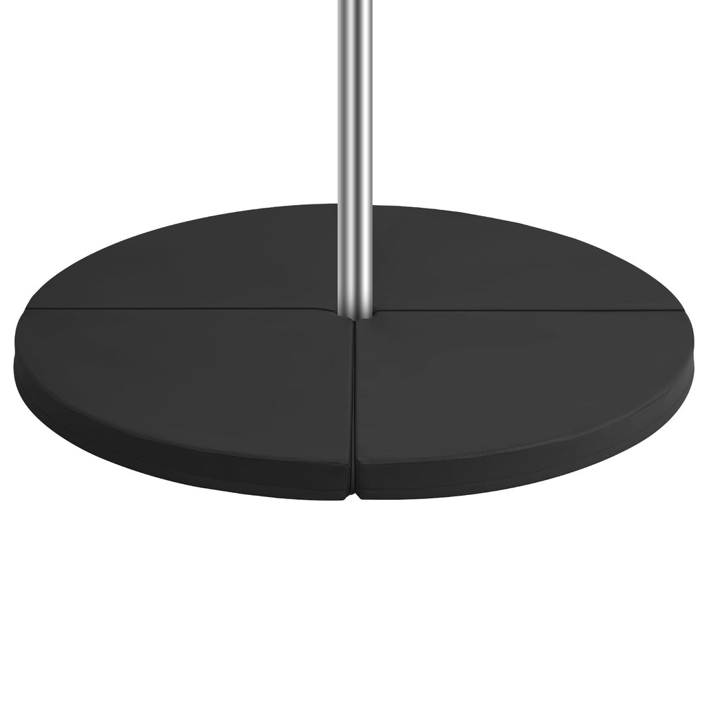 Pole Dance Crash Mat Round Portable Yoga Mat with EPE Foam-Black