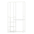 Portable Closet with Pants Hangers and 2 Hanging Rods and 4 Storage Shelves