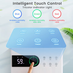 32 Pints Dehumidifier with Sleep Mode and 24H Timer for Home Basement-White