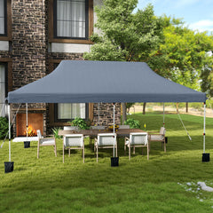 10 X 20 FT Pop up Canopy Tent Foldable Portable Outdoor Gazebo with Carry Bag-Gray