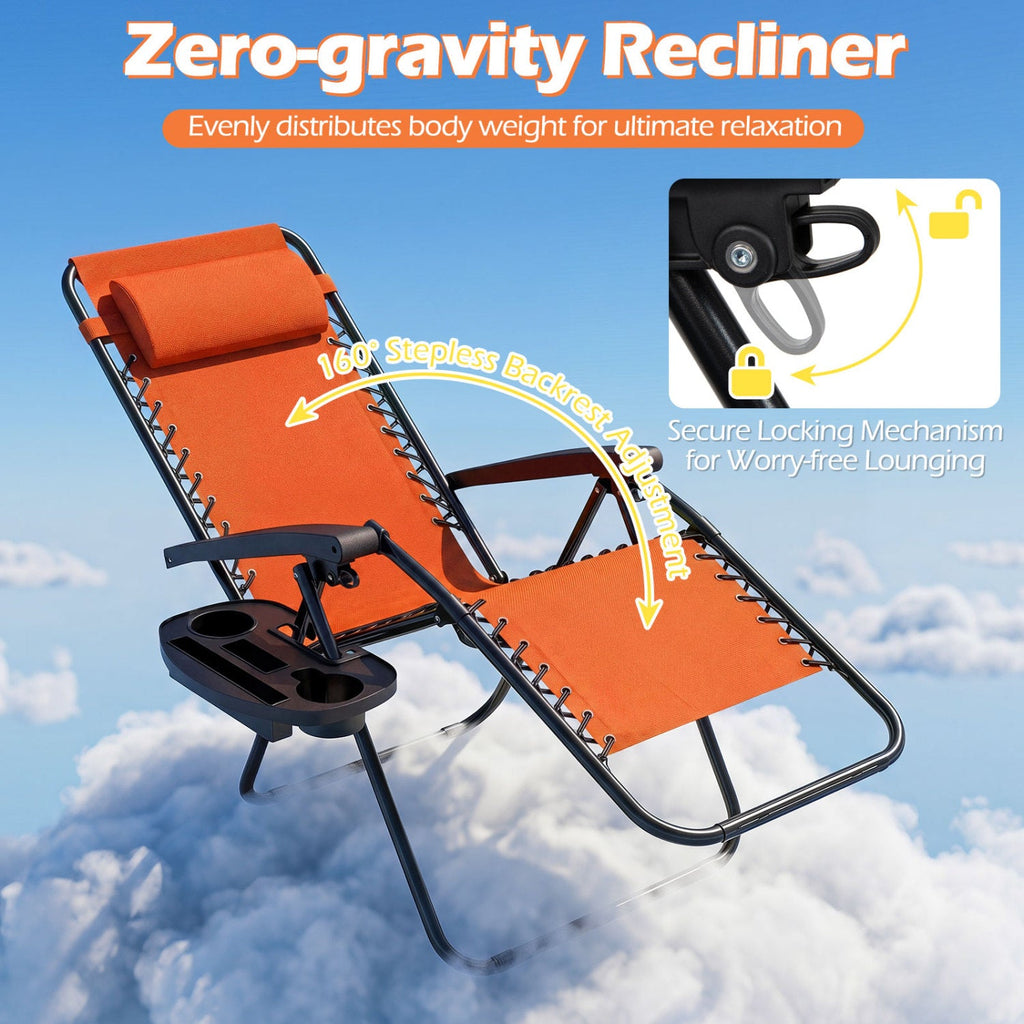 Zero Gravity Recliner Chair with Cup Holder and Pillow