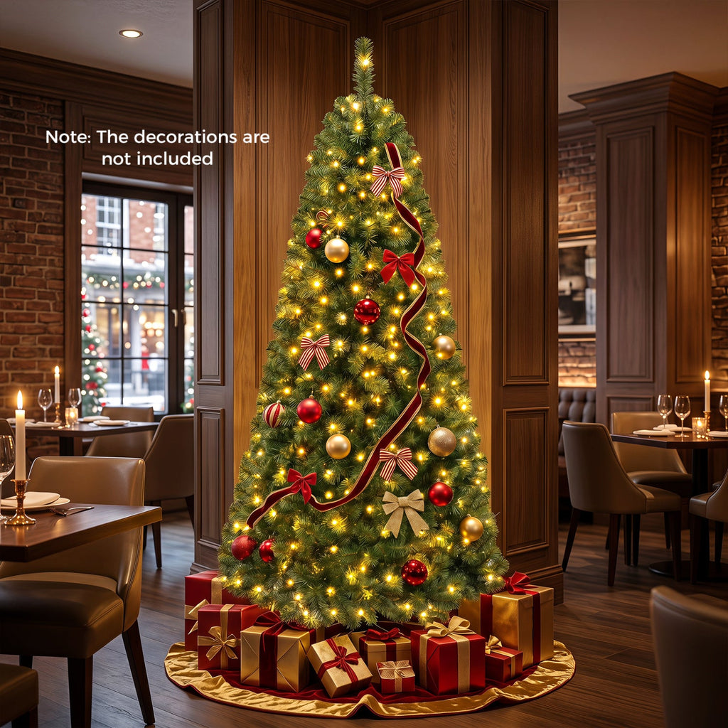 6-8 Ft Pre-Lit Artificial Christmas Tree with Remote Control