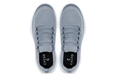 CALTO - QA065 - 2.4 Inches Taller (Grey/White Sole) - Lightweight Knitted Sneakers