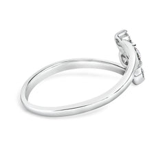 10K White Gold 1/4 Cttw Lab Grown Diamond Vertical Three Stone Ring