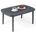 Rectangular Patio Storage Side Table with Aluminum Alloy Rods for Poolside
