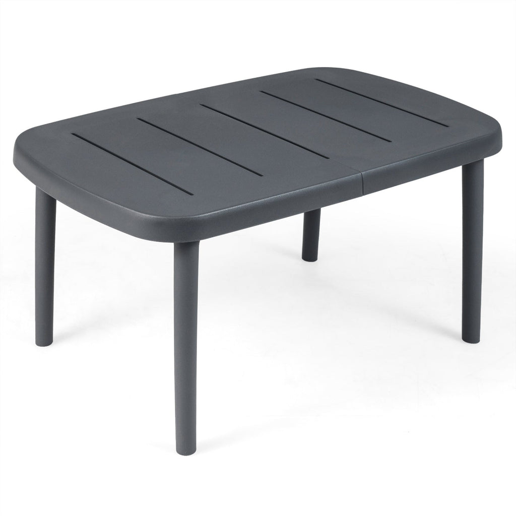 Rectangular Patio Storage Side Table with Aluminum Alloy Rods for Poolside